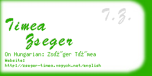 timea zseger business card